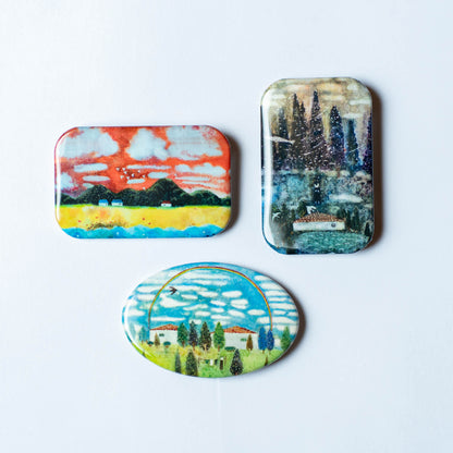 久保晶 |「夕立の空」缶バッジ