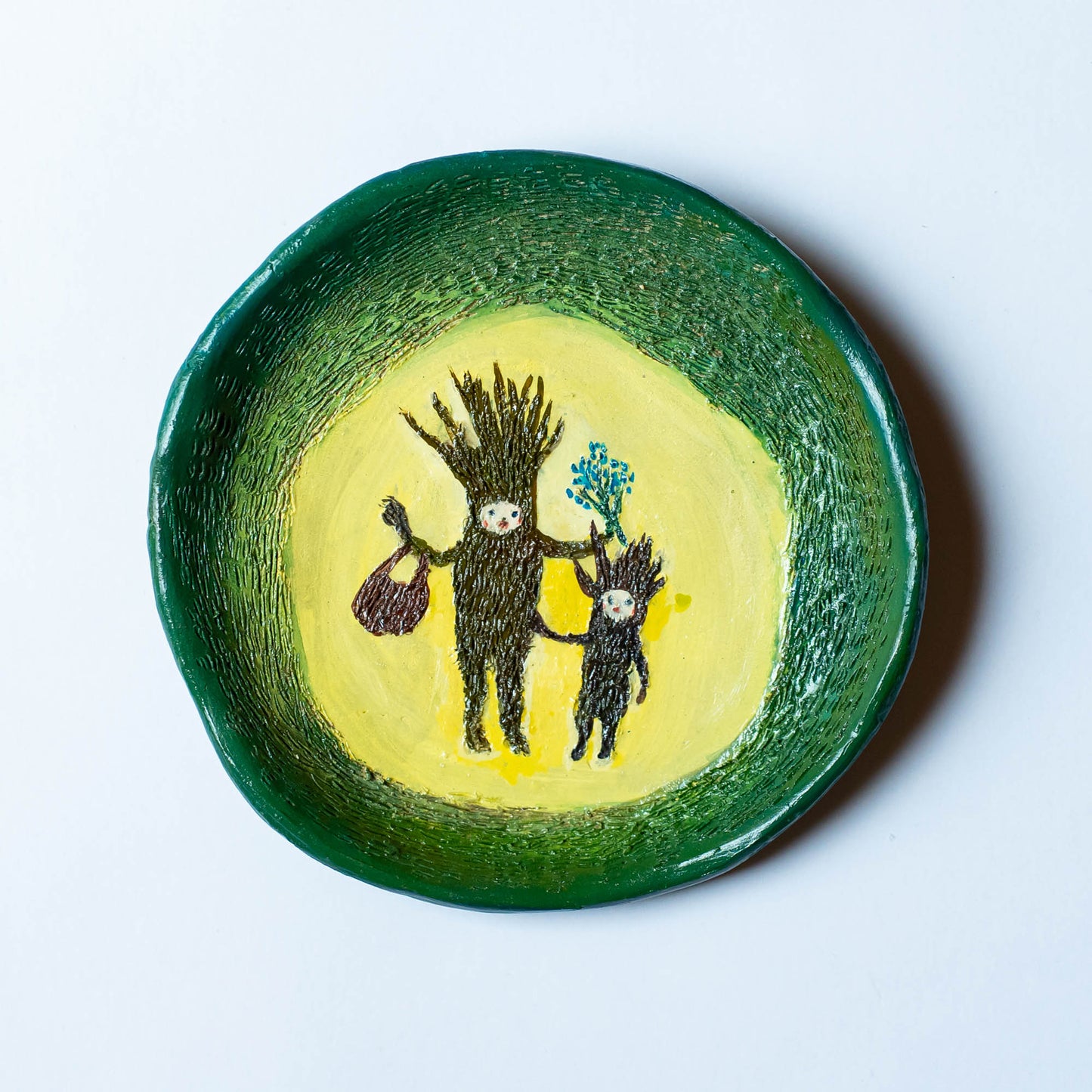 久保晶 | 絵皿「帰宅のあと」